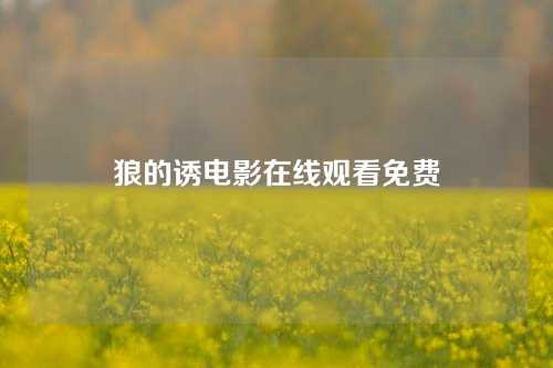 狼的诱电影在线观看免费