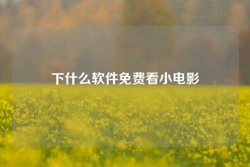 下什么软件免费看小电影