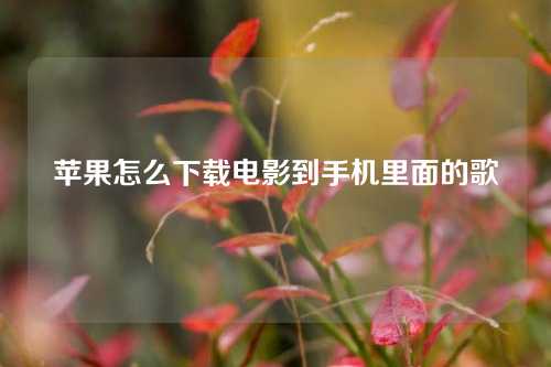 苹果怎么下载电影到手机里面的歌