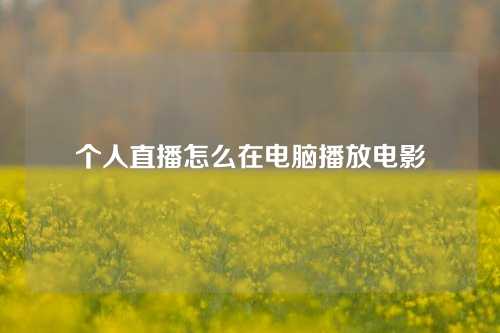 个人直播怎么在电脑播放电影