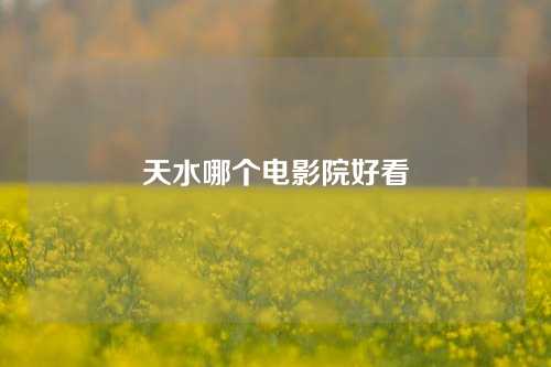 天水哪个电影院好看