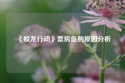 《蛟龙行动》票房低的原因分析