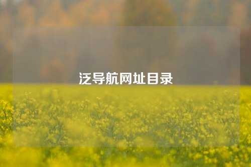 泛导航网址目录